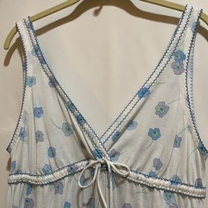 VINTAGE BLUE/WHITE KNIT NIGHTGOWN EMPIRE SZ 11